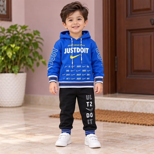 “Kids Royal Blue Hoodie & Black Jogger Set | 5–6 Years”