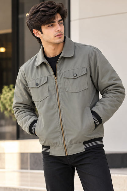 Men’s Navy Blue Zip-Up  Kutrai Jacket